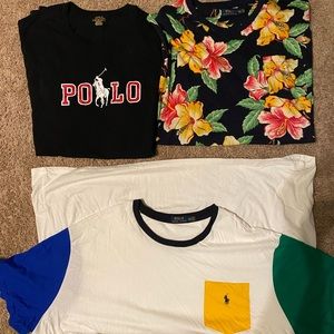3 Ralph Lauren Polo T-Shirts; Bug and Tall